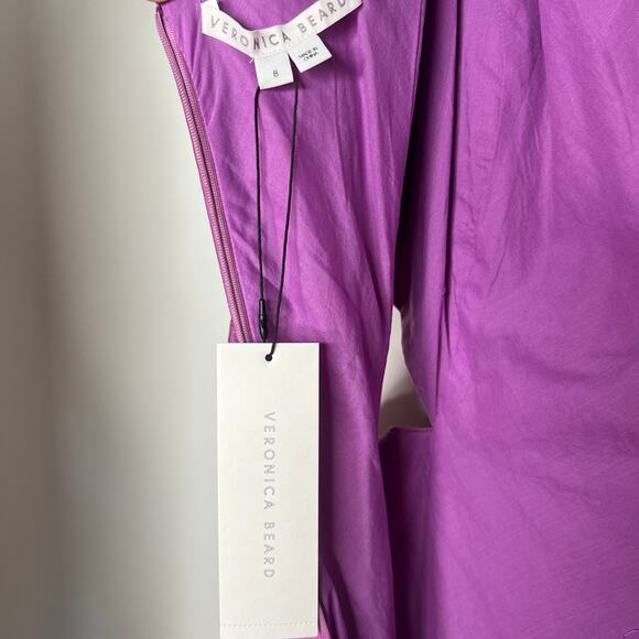 Veronica Beard Orchid Purple Beilla Asymmetric Midi Dress Size 8 - Picture 6 of 10